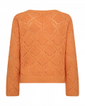 Gebreide trui van Freequent in de kleur oranje.