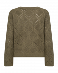 Gebreide trui van Freequent in de kleur groen.