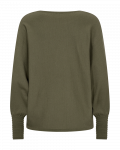 Groene pullover met boothals en lange mouwen van  het merk Freequent.
