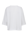 Sweatshirt van Freequent met ronde hals, driekwart mouwen en een print in de kleur wit.