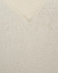 Off white pullover met korte mouwen en V-hals van Freequent.
