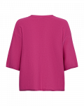 Fijnbrei trui met korte mouwen en V-hals in de kleur roze van het merk Freequent.