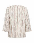 Freequent blouse met v-hals en omkoppelbare mouwen in een all-over print in de kleur off white/simply taupe.