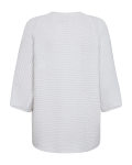 Freequent gebreid vest met 3/4 mouwen en zonder sluiting in de kleur wit.
