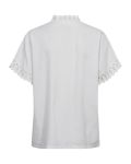 204180 FQLarry Blouse met Korte Mouw - Brilliant White, witte blouse, zomerblouse