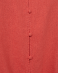 Blousje van Freequent met korte mouwen, v-hals en strikdetail in de kleur oranje.