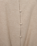 Blousje van Freequent met korte mouwen, v-hals en strikdetail in de kleur zand.