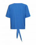 FQlava blouse van het merk Freequent met korte mouwen en knoopdetail in de kleur nebulas blue.