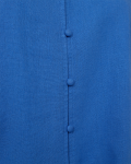 Blousje van Freequent met korte mouwen, v-hals en strikdetail in de kleur blauw.