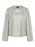 Pullover met ronde hals en foil finish van het merk Pieces in de kleur off white.