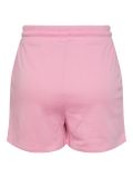 Korte broek van het merk Pieces gemaakt van sweatstof met high waist met elastiek en een drawstring in de kleur begonia pink.