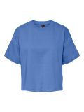 Loose fit t-shirt met ronde hals en korte mouwen van het merk Pieces in de kleur granada blue.