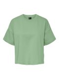 Loose fit t-shirt met ronde hals en korte mouwen van het merk Pieces in de kleur quiet green.