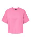 Loose fit t-shirt met ronde hals en korte mouwen van het merk Pieces in de kleur begonia pink.