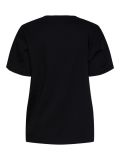  Basis t-shirt van Pieces met korte mouwen en ronde hals in de kleur black.