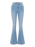 High waist spijkerbroek met uitlopende pijp van het merk Pieces in de kleur light blue denim.