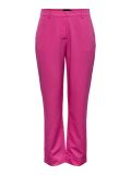 Tailored broek van het merk Pieces met gecombineerde knoop/ritssluiting, zijzakken en een mid waist in de kleur rose violet.