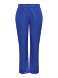Tailored broek van het merk Pieces met gecombineerde knoop/ritssluiting, zijzakken en een mid waist in de kleur princess blue.