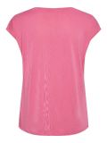 T-Shirt van het merk Pieces met korte mouw en V-hals met een regular fit in de kleur shocking pink.