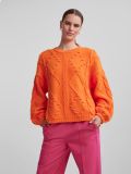 Gebreide trui van het merk Pieces met ingebreid patroon, ronde hals en lange mouwen in de kleur exuberence.