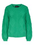 Gebreide trui van het merk Pieces met ingebreid patroon, ronde hals en lange mouwen in de kleur irish green.
