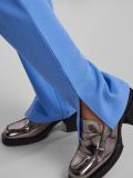 High waist broek met rechte pijp met splitjes van het merk Pieces in de kleur marina.