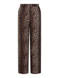 Loose fit broek van het merk Pieces met elastieken tailleband, rechte pijpen en steekzakken met all-over leopard print in de  kleur black.