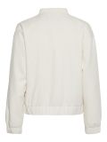 Korte witte jas met elastieken boorden en blinde sluiting van het merk Pieces.