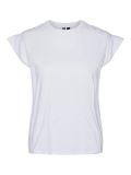 T-Shirt van het merk Pieces met ronde hals en kort mouwtje in de kleur bright white.
