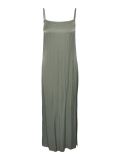 Satinlook slipdress van het merk Pieces met smalle verstelbare bandjes in de kleur hedge green.