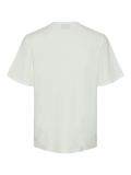 Off white t-shirt met geborduurde tekst op de borst van het merk Pieces.