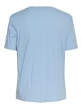 T-Shirt van het merk Pieces met korte mouwen, ronde hals en steentjes in de kleur licht blauw.