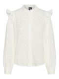 Broderie blouse met volants van het merk Pieces in de kleur off white.