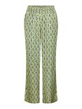 Broek met all-over print van het merk Pieces met mid waist met elastiek in de kleur greenery.