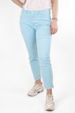 Slimfit broek met 7/8 lengte en ritsjes aan de onedrkant van de pijp van het merk Mac in de kleur blue curacao.