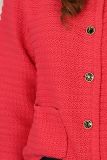 Vestje van het merk Red Button met ronde hals, lange mouwen en knoopsluiting in de kleur raspberry.