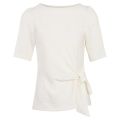 Top met korte pofmouw en strikdetail in de kleur off white.