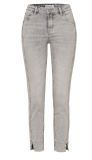 Slimfit broek met dubbele zijnaad, enkellengte en splitje in de kleur sunrise grey.