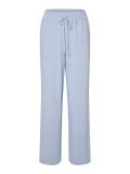 Linnenmix broek van het merk Selected Femme met elastieken tailleband en rechte pijp in de kleur blue heron.