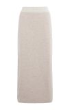 Geribde casual rok van het merk Moscow met elastische tailleband in de kleur beige.