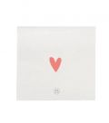 Papieren servetten met een afbeelding van een hartje van het merk Zusss in de kleur wit.
