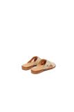 Leren sandaal met gekruisde banden van het merk Fabienne Chapot in de kleur quick sand.
