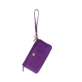 Suede portemonnee met telefoonvakje van het merk Loulou in de kleur viola.