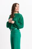 Grof gebreide pullover van het merk Pom Amsterdam met ronde hals en lange mouwen in de kleur fern green.