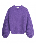 Grof gebreide pullover met ronde hals en lange mouwen van het merk Pom Amsterdam in de kleur lilac.