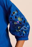 SP7745 Blouse Embroidery - Ink Blue