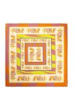 Vierkante shawl met Pom print van het merk Pom Amsterdam in de kleur oranje.