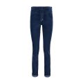 Velours broek van het merk Studio Anneloes met elastieken tailleband, regular fit en taps toelopende pijpen in de kleur jeansblue.