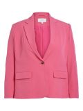 Korte blazer van het merk Evoked met reverskraag, klepzakken en knoopsluiting in de kleur pink yarrow.