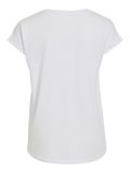 T-Shirt van het merk Vila met ronde hals en korte mouw met omslag in de kleur optical snow.
